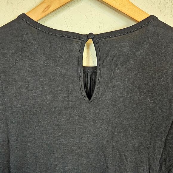 Modcloth Full Of Purpose Peplum Top Long Sleeve Black Women's Size Small Casual - Picture 4 of 10